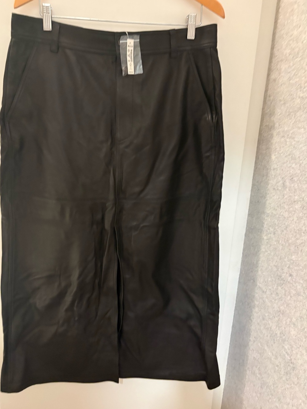 Madewell Leather Midi Skirt. Size 14. New with tags.